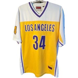 VTG 90s P Denim Collection Los Angeles Lakers #34 Jersey‎ Men's 2XL Purple Gold